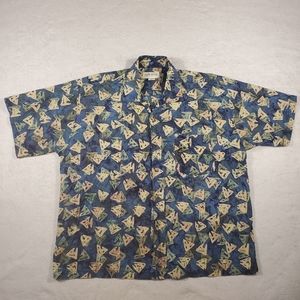 Orvis Men's Size XL Fishing Shirt Button Front Tribal Geometric Print Outdoors